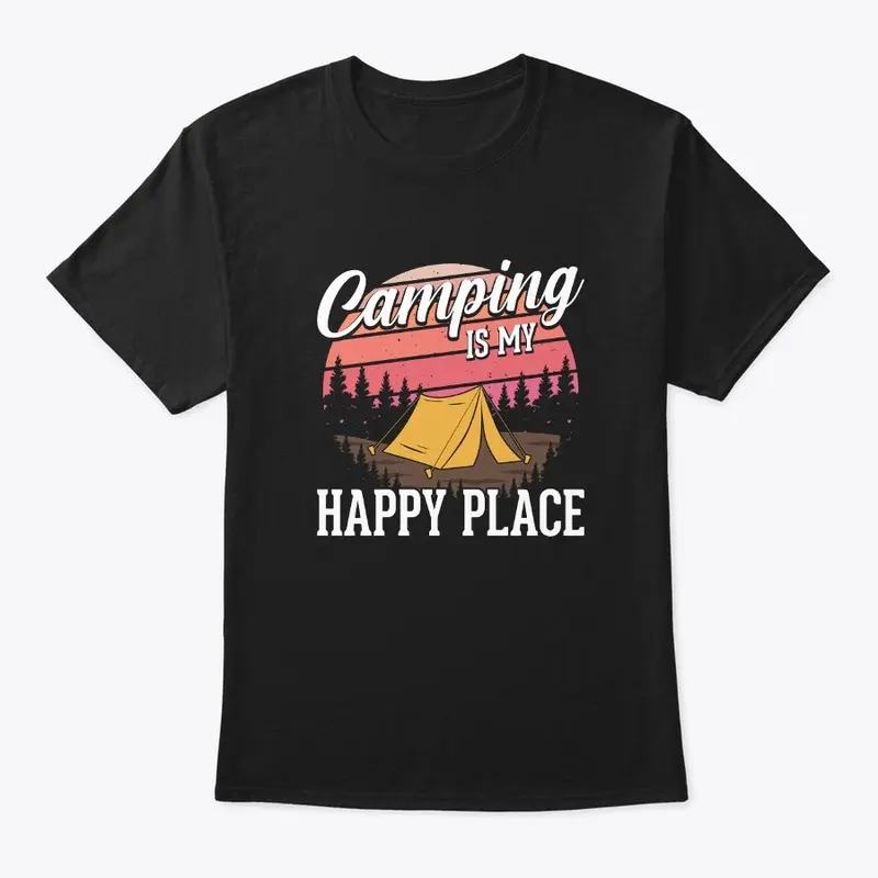 Camping is my happpy place tshirt